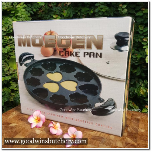 Cake pan 12 holes heart & flower shapes with glass-lid non-stick - Moegen